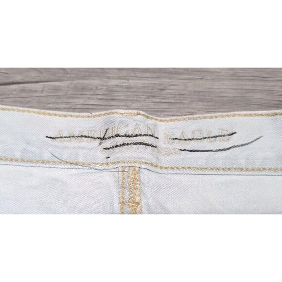 American Eagle Jeans Women Wide Leg Crop Beautiful Bleach Out Size 16 Short - Picture 2 of 12